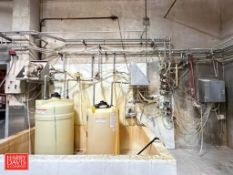 Chemical Feed System with 150 and 120 Gallon Poly Tanks, (3) Poly Diaphragm Pumps, Valves and