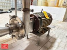 Fristam Centrifugal Pump, Model: FPX3542-180 with Baldor 25 HP 3,525 RPM Motor: Mounted on S/S Base