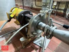 Fristam Centrifugal Pump, Model: 3552-150 with Baldor 7.5 HP 3,450 RPM Motor: Mounted on S/S Base