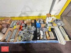 Assorted Parts, Including: Flange Gasket, Flanges, Couplers, Shafts, O-Rings, Gaskets, Valves, Photo