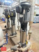 Grundfos Vertical Water Pumps, Model: CR15-10A-GJ-A-E-HOOE-OX2 with 20 HP Motors: Mounted on S/S