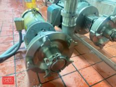 Fristam Centrifugal Pump with Baldor 5 HP 1,755 RPM Motor: Mounted on S/S Base - Rigging Fee: $200