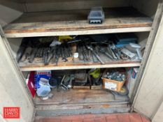 Cabinet: 2’ x 36” x 42” Height with Assorted Drill Bits and Conduit Fittings - Rigging Fee: $100