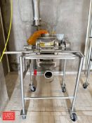 Nu-Con Engineering S/S Rotary Air Lock Valve, Model: DT500 with Drive: Mounted on Portable S/S Cart