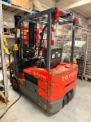 Toyota 2,600 LB Capacity Electric Forklift Truck, Model: 7FBEU15, S/N: 20247 - Rigging Fee: $350