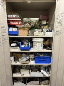 Spare Parts Cabinet, Including: Assorted Roller Chain, Gaskets, CDC Multicron Timers, Resideo