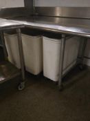 Poly Food Bins with Lids: Mounted on Casters - Rigging Fee: $60