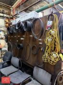 Parts Room, Including: Assorted Belts, Shop Lights, Power Cords, Nuts, Bolts, Anchors, Buckles