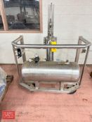 Portable S/S Air Operated Barrel Lift: Mounted on Casters
