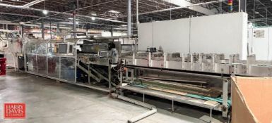 Zambelli Tray Overwrapper with Shrink Tunnel, Model: LFT90/V, S/N: 4609 and Hot Melt Glue
