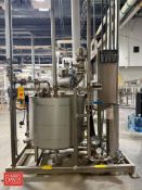 100 Gallon Hot Water Tank Skid, S/N: M9-0806008 with Valves, Piping and Controls: Mounted on S/S