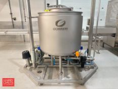 2021 Gorreri S/S Skid Mounted 100 Gallon Jacketed S/S Tank with (2) Heating Elements, Positive Displ