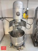 Hobart 140 QT (35 Gallon) Vertical Bowl Mixer, Model: V-1401, S/N: 11-1021-365 with S/S Bowl, Whisk,