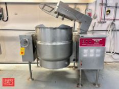 Crown Food Service 100 Gallon Jacketed S/S Heating Kettle, Model: VELTM-80 with Tilt and Vertical Sc