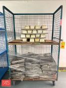 Caged Rack with Assorted Cake Pans: Mounted on Casters