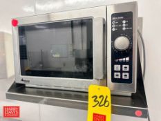 Amana Microwave with S/S Wall Mounted Shelf