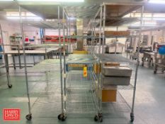 S/S Metro Racks: 4' x 2' x 6': Mounted on Casters