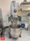 Hobart 140 QT (35 Gallon) Vertical Bowl Mixer, Model: V-1401, S/N: 11-1020-980 with S/S Bowl, Whisk,