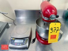 KitchenAid Vertical Bowl Mixer with OHAUS 30 LB Capacity S/S Table Top Digital Scale, Model: FD15
