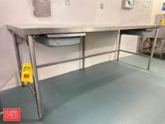 S/S Table: 8' x 3' with (2) Drawers