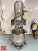 Hobart 140 QT Vertical Bowl Mixer, Model: V-1401, S/N: 11-113-660 with S/S Bowl, Whisk and Bowl Guar