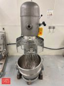 Hobart 80 QT (20 Gallon) Vertical Bowl Mixer, Model: M802, S/N: 11-421-804 with S/S Bowl, Whisk, Pad