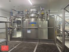 2021 Soren 316 S/S Skid Mounted 350 Gallon Homogenizing Jacketed Process Tank, Model: PCSD15-1000, S
