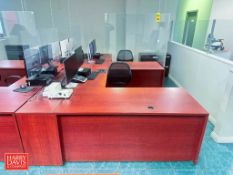 (2) Desks, (2) Chairs, (4) Monitors, (2) Keyboards, (2) Mice, Brother PT-2730 Touch Labeler, Moneris