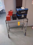 S/S Cart with (5) Lockout/Tagout Boxes and (2) Tool Boxes