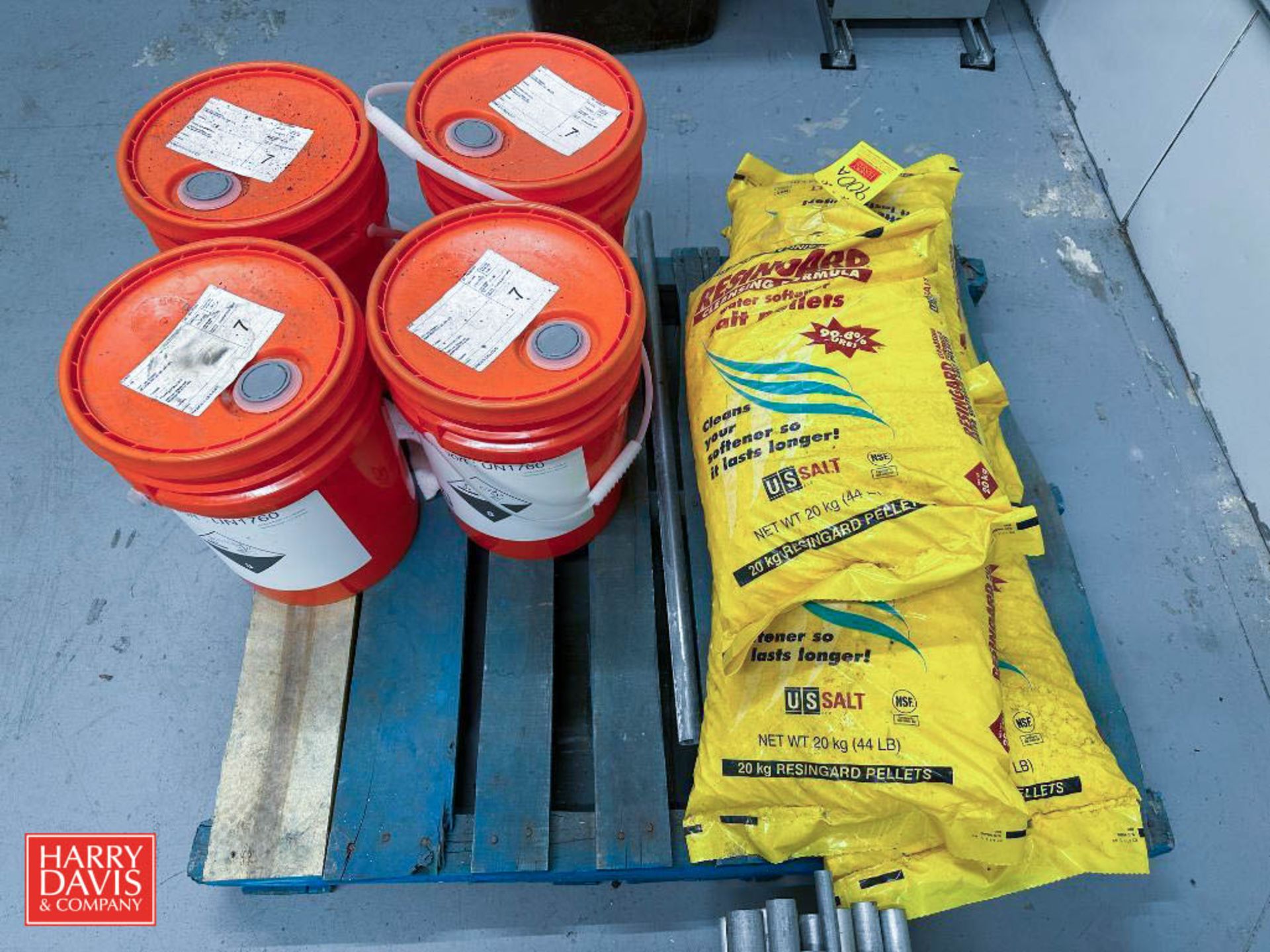 Carts with Conduit, Shovel, Assorted Piping, (5) 44 LB Water Softener Salt Pellets and (4) 5 Gallon - Image 6 of 6