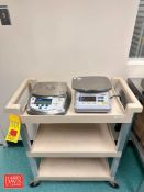 Kilo Tech 10 LB Capacity Scale, Model: KWD500-10 and Kilo Tech Scale, Model: KWD75055-15 with Cart