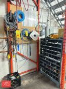 Assorted Air hose, Wiring, Tubing, Velcrow, Welding Masks, Gloves, Aprons and S/S Tubing