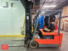 Toyota 2,790 Capacity Electric Fork Truck, Model: 5FBE18, S/N: 18759 with 3-Stage Mast and Side Shif