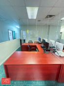 (2) Desks, (2) Chairs, (4) Monitors, (2) Dell CPU's, (2) Keyboards and (2) Mice