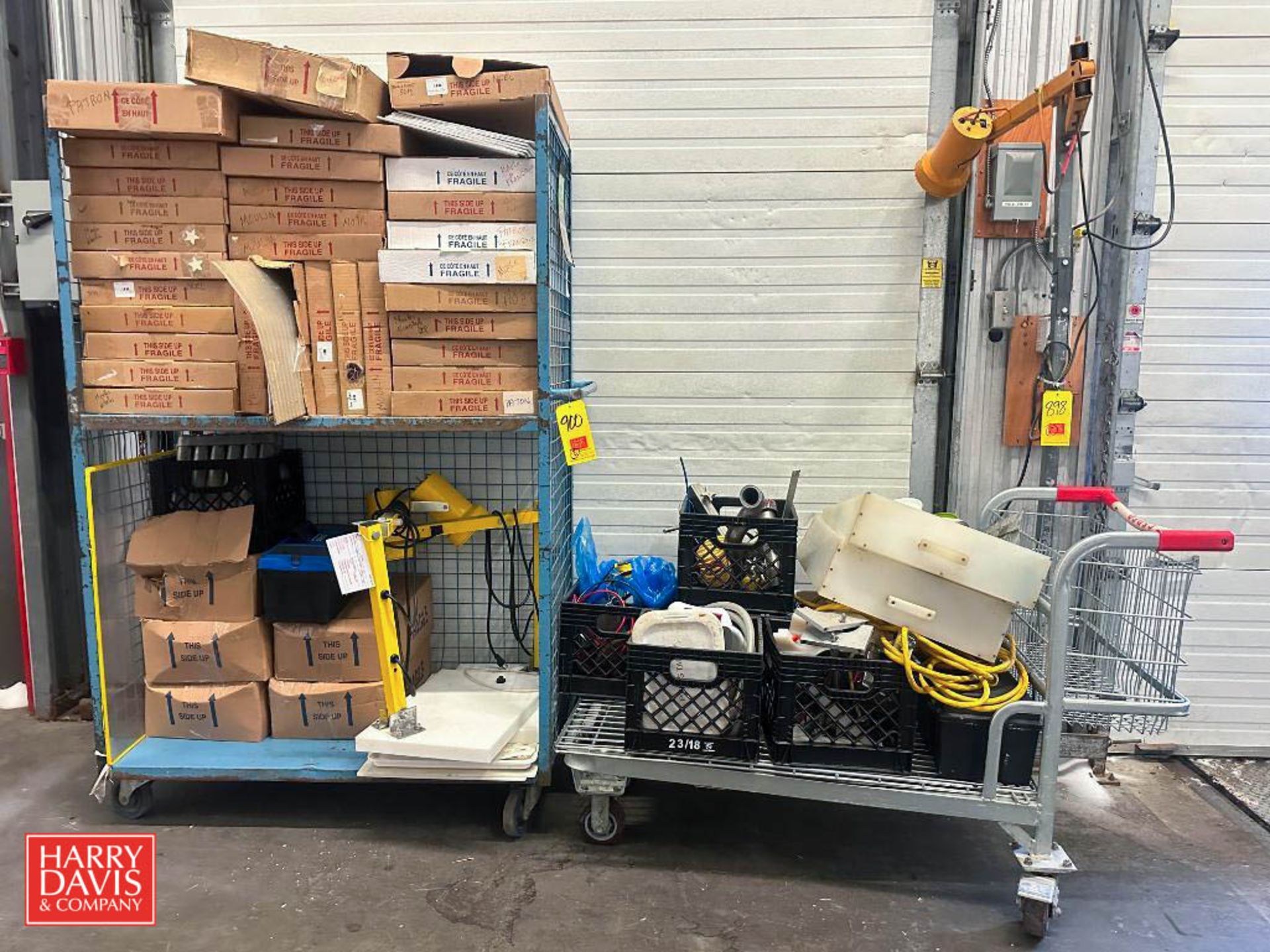 Carts with Dock Lights, Assorted S/S Tubing, Cables and Tray Liners