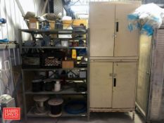 Assorted Electrical Boxes, Ballasts, Wiring, (2) Cabinets: 3' x 18