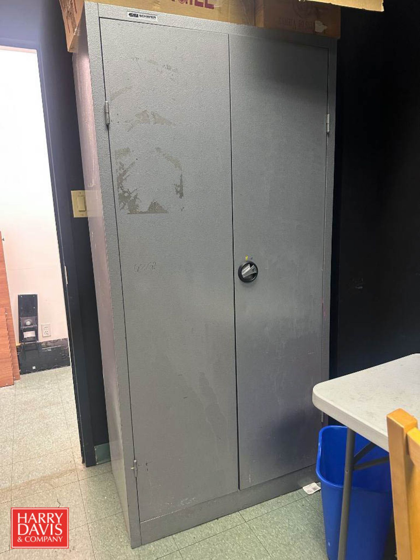 Cabinet: 37" x 19" x 77" H, (2) Tables, (2) Chairs - Image 2 of 2