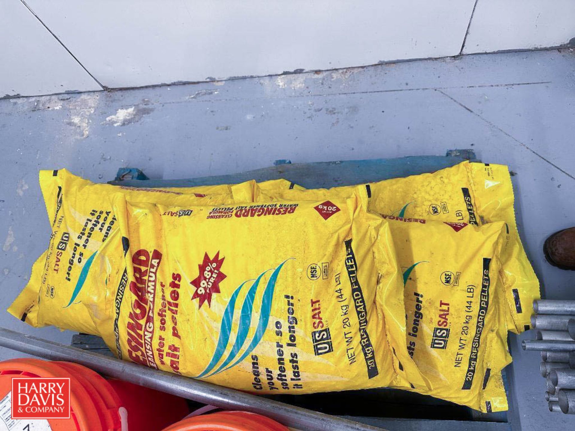 Carts with Conduit, Shovel, Assorted Piping, (5) 44 LB Water Softener Salt Pellets and (4) 5 Gallon - Image 3 of 6