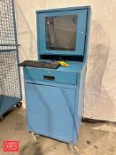 Foreman Desk: Mounted on Casters with I-Inc Monitor, Keyboard and Mouse