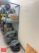 Caged Cart: Mounted on Casterss with Assorted Nuts, Bolts, Washers, Cable Couplings and Safety Switc