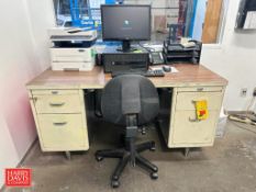 Desk, Chair, Monitor, Phone, Keyboard, Mouse, Xerox Printer and HP CPU