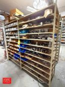 Assorted S/S Fittings, Caps, Valve Parts, Gaskets, PVC Fittings and Shelving