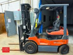 Toyota 2,200 LB Capacity Electric Fork Lift, Model: 7FBEAU20, S/N: 15209