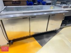 Beverage-Air Refrigerated Sandwich Prep Table, Model: SPE72-30M-8TL, S/N: 11410137 with Glass