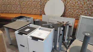Assorted File Cabinet Bases, Table Tops and Table Pedestals