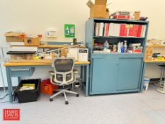 (2) LISTA Work Benches, Tools Cabinet and (2) 4-Drawer Tool Cabinets (Tools & Contents Not