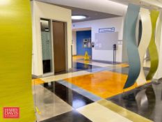 Cable Suspended Decorative (5) Waved Partition Panels