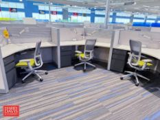 Steelcase 17-Person Modular Workstation with Under Cabinet and Chairs