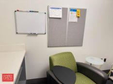 Green Recliner, Bulletin Board, Whiteboard and Cart (Phone Not Included)
