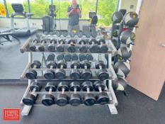 Troy Weight Set: 50-5 LB and (5) Element Fitness Medicine Balls: 20-8 LB with Racks